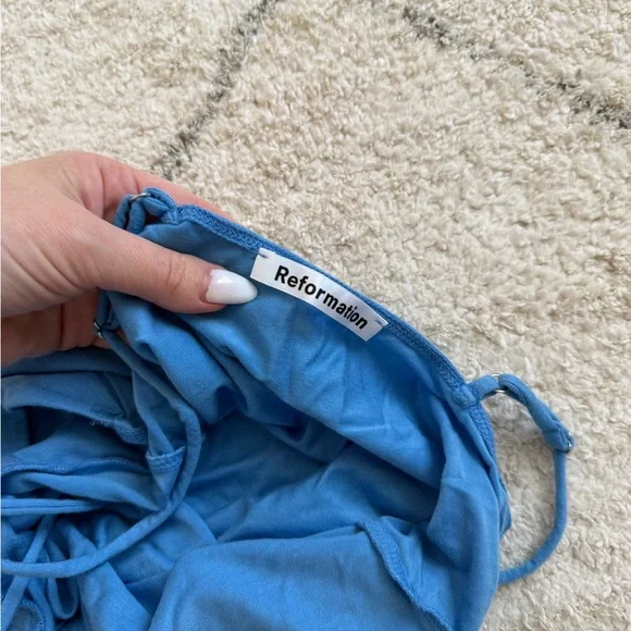 Reformation Sky Blue Strappy Midi Dress - Picture 8 of 9